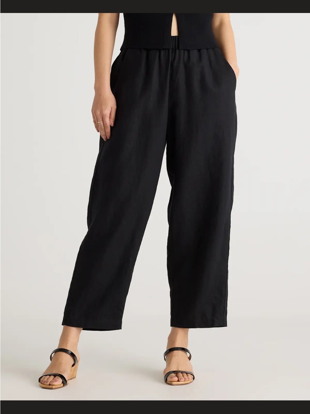 Quince 100% European Linen Pants in Black Size Large NWOT